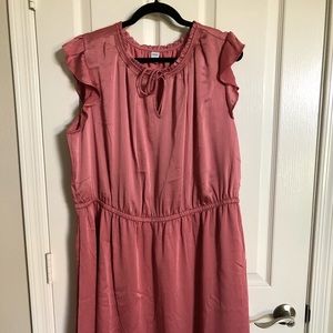 Flutter Sleeve Rose Gold Dress